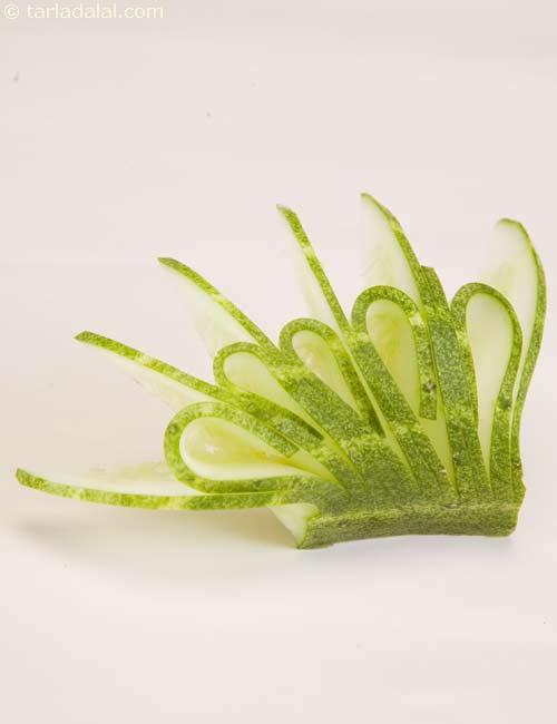 Cucumber Fan ( Fruit and Vegetable Carvings) recipe