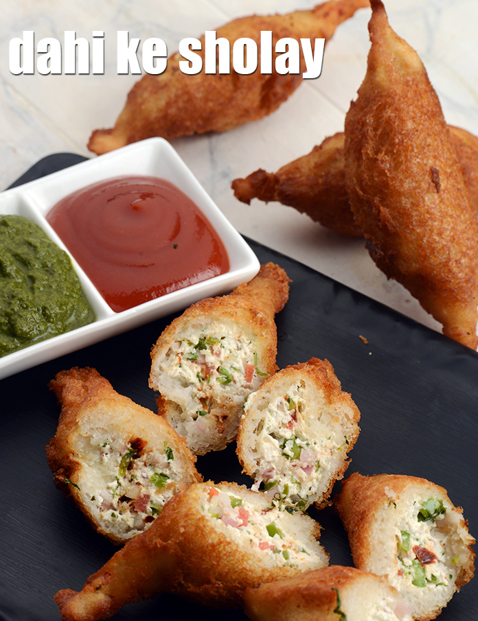 dahi ke sholay recipe | dahi bread rolls | dahi ke sholey delhi street food |