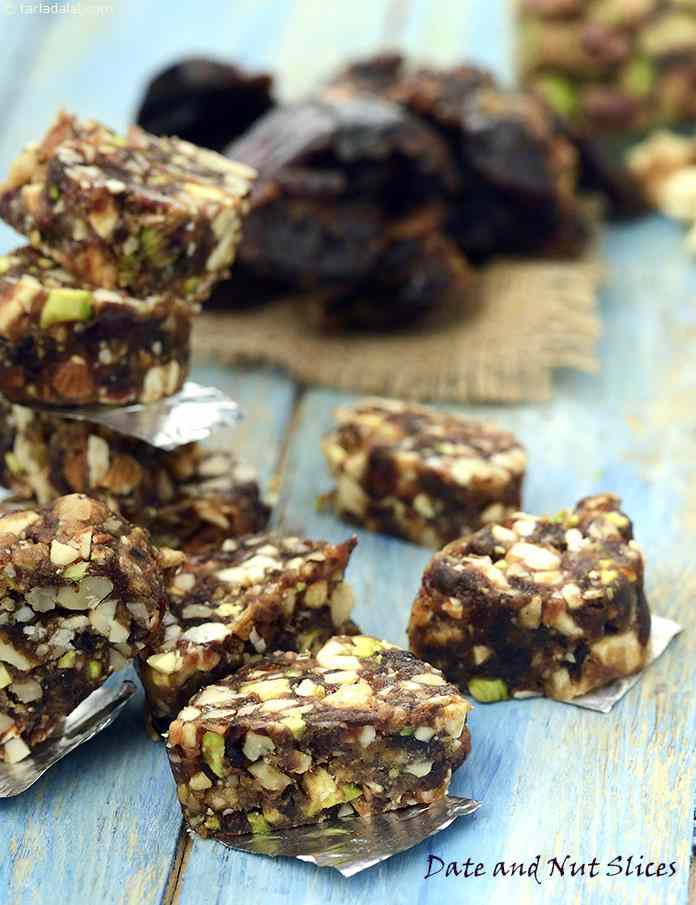 Date and Nut Slices recipe, Indian Quick Recipes