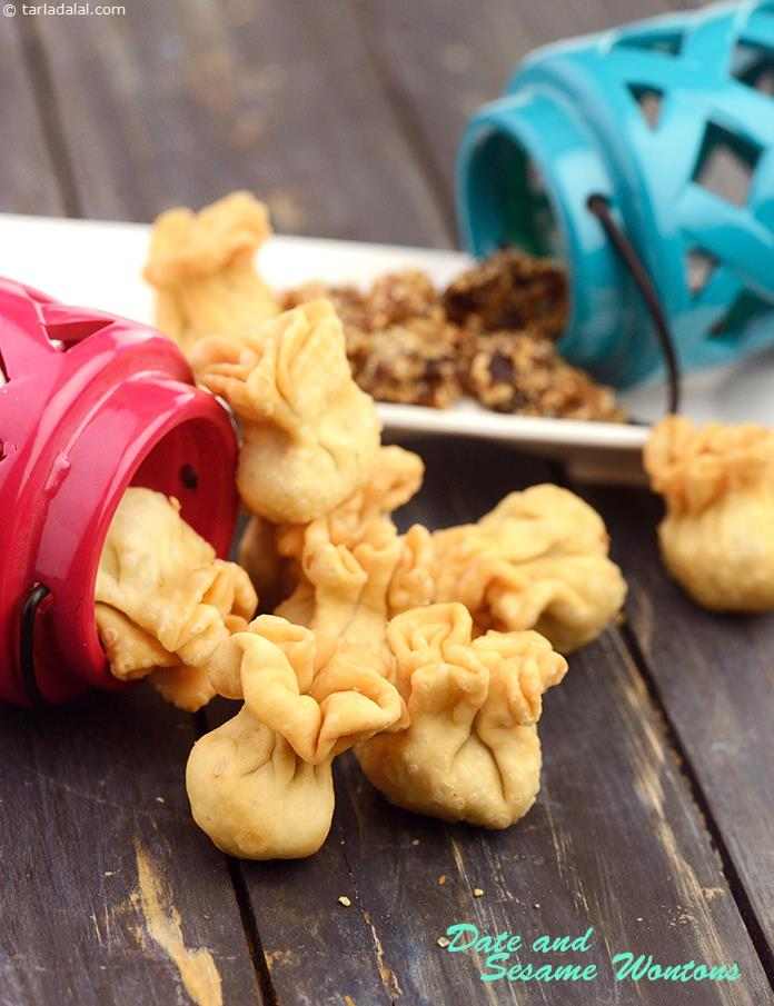 Date and Sesame Wontons (  Easy Chinese Cooking) recipe, Chinese Recipes