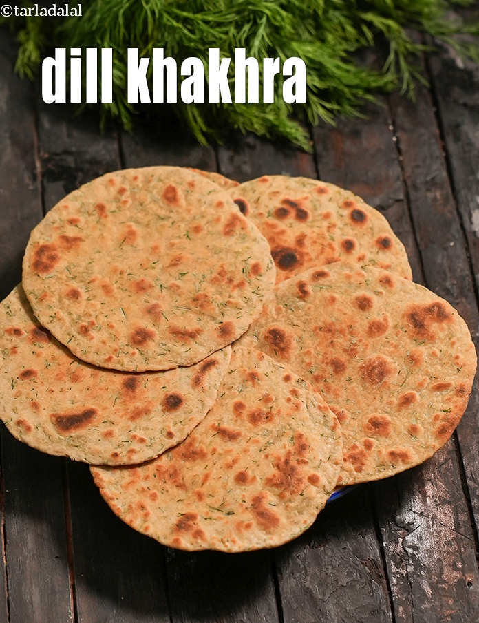 dill khakhra recipe | suva khakhra made with whole wheat flour | healthy dill khakhra |