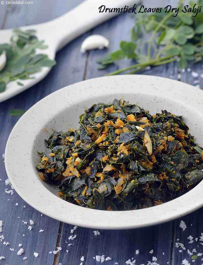 Drumstick Leaves Dry Sabji, South Indian Style Subzi recipe