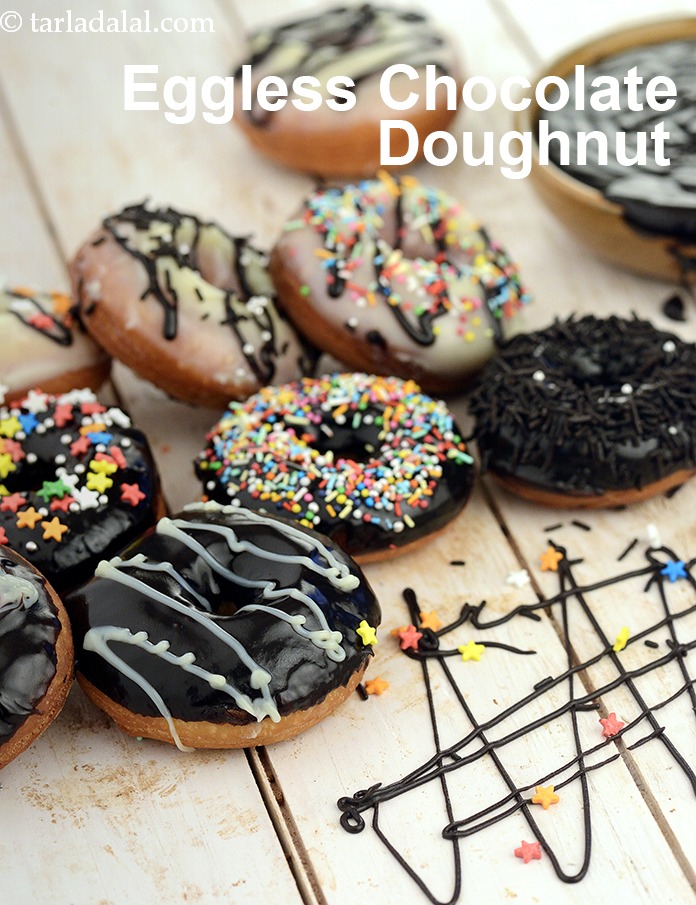 eggless chocolate doughnut recipe | Indian style chocolate donuts |