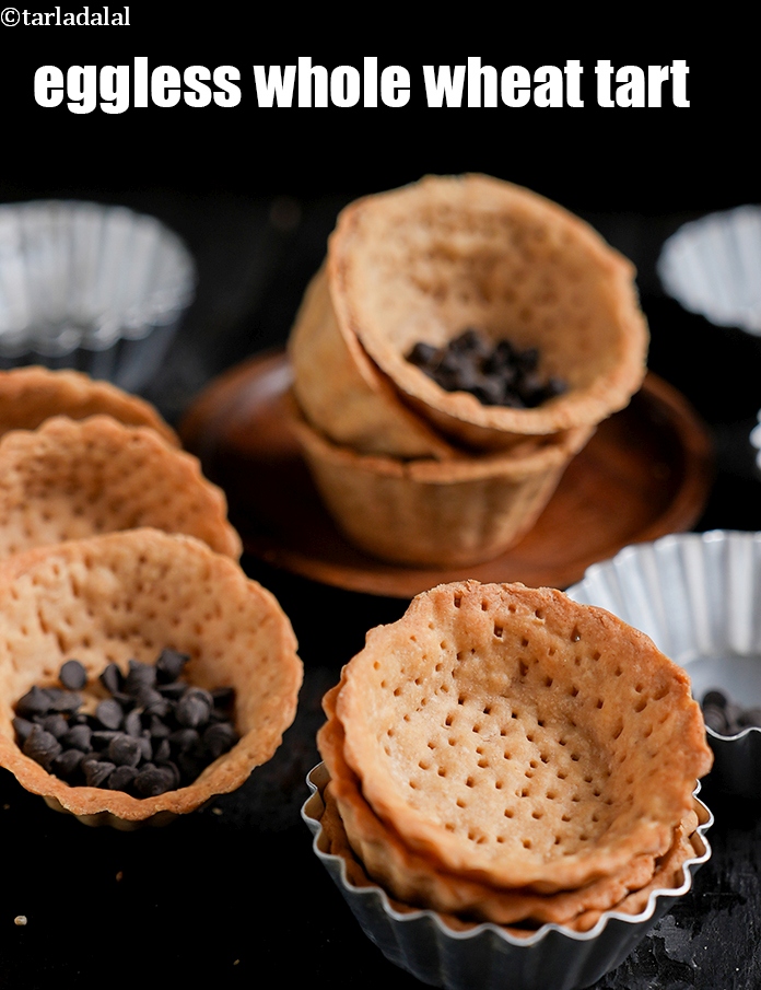 eggless whole wheat tart recipe | Indian style wheat tart shells | whole wheat tart and pie crust |