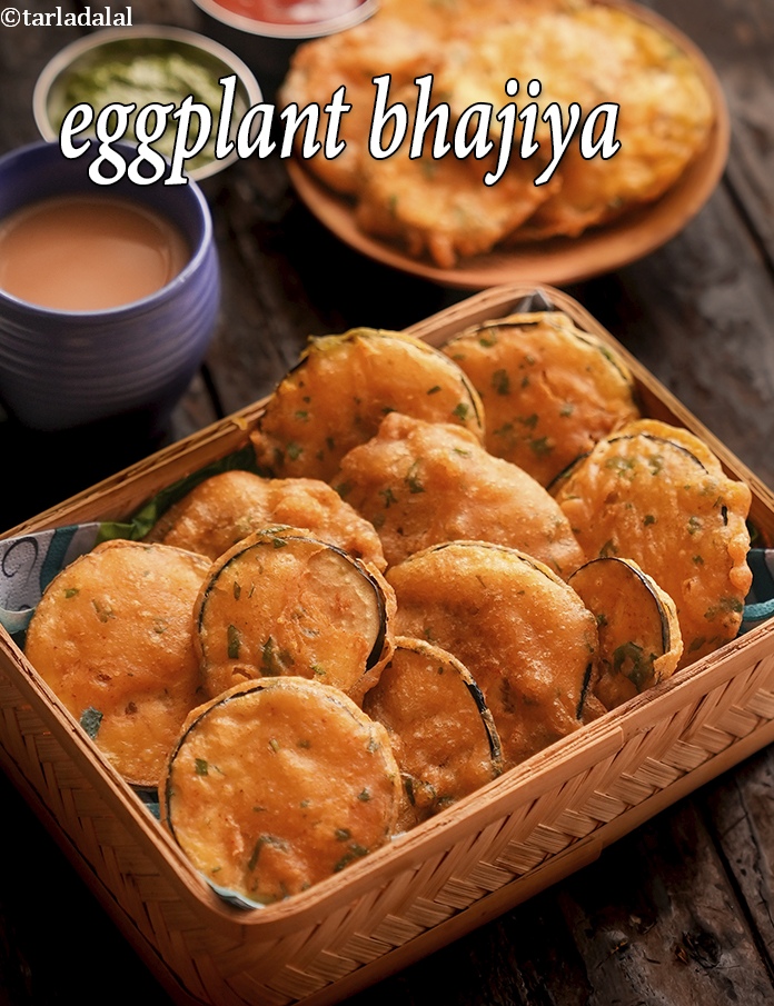 eggplant bhajiya recipe | brinjal bhajiya recipe | baingan bhajia |