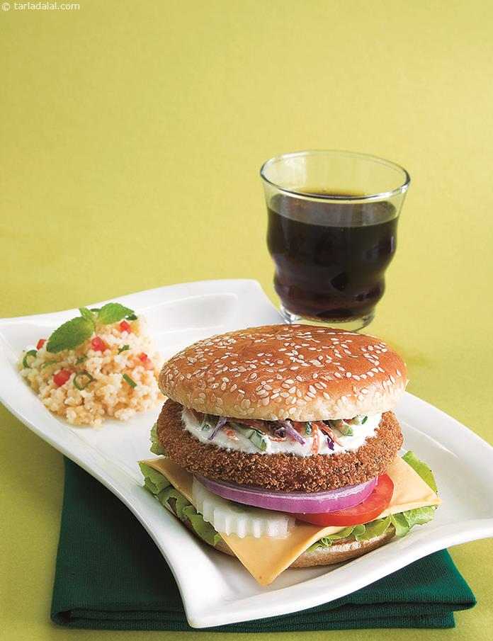 Falafel Burger recipe | Lebanese vegetarian burger |