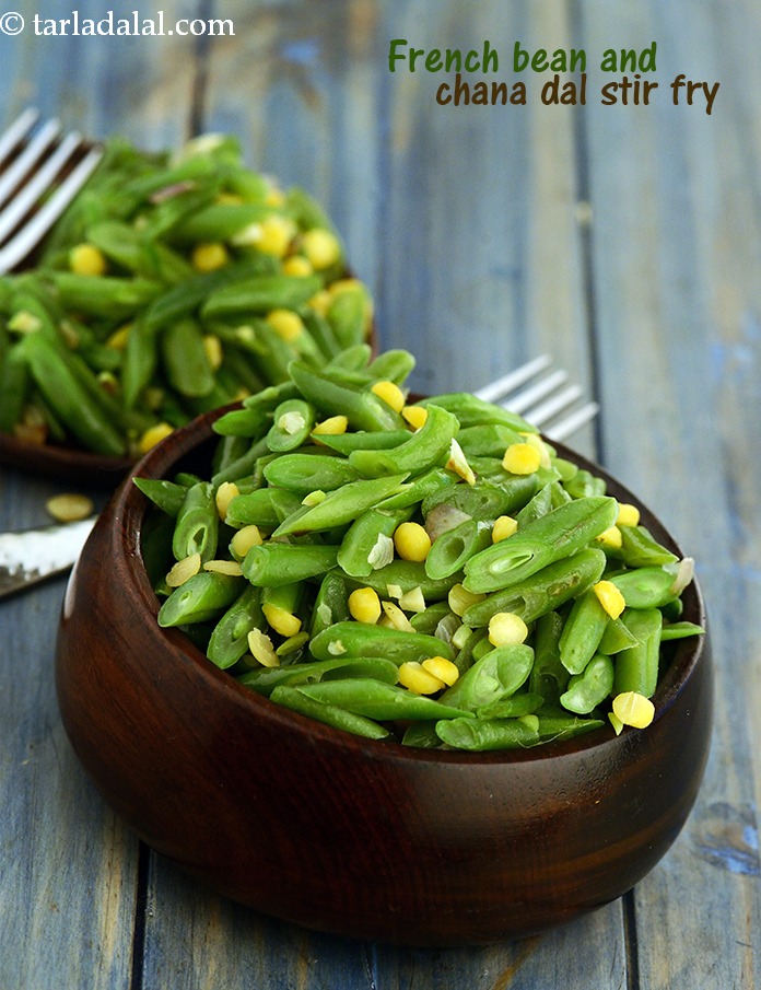 French Bean and Chana Dal Stir-fry |  beans poriyal |
