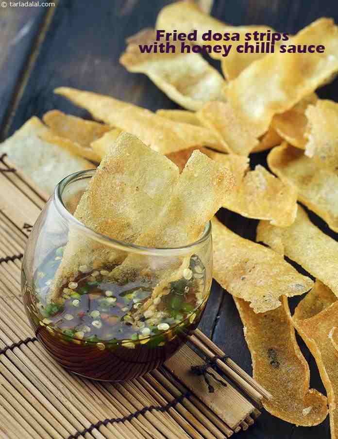 Fried Dosa Strips with Honey Chilli Sauce recipe
