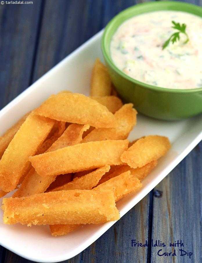 फ्राईड इडलीस् विद कर्ड डिप रेसिपी, Fried Idlis with Curd Dip Recipe In Hindi
