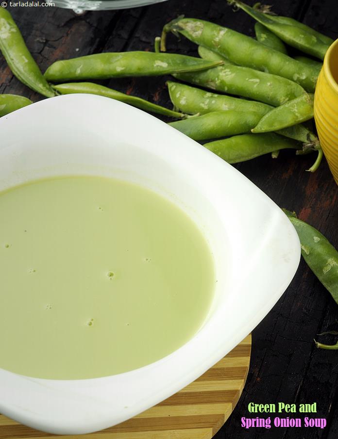 Green Pea and Spring Onion Soup recipe, Healthy Recipes
