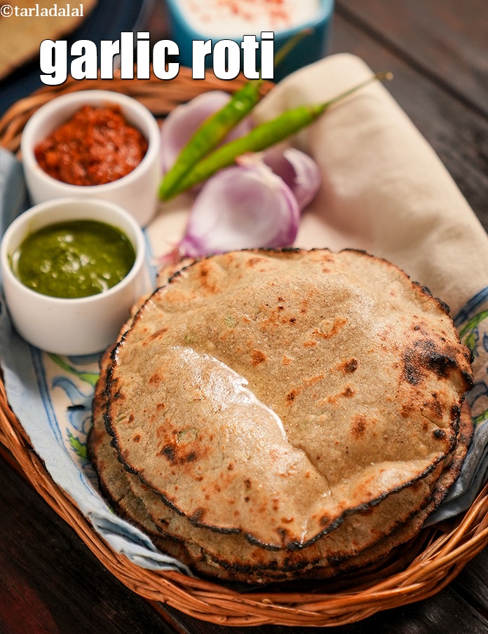 garlic roti recipe | healthy lehsuni roti | gluten free garlic roti |