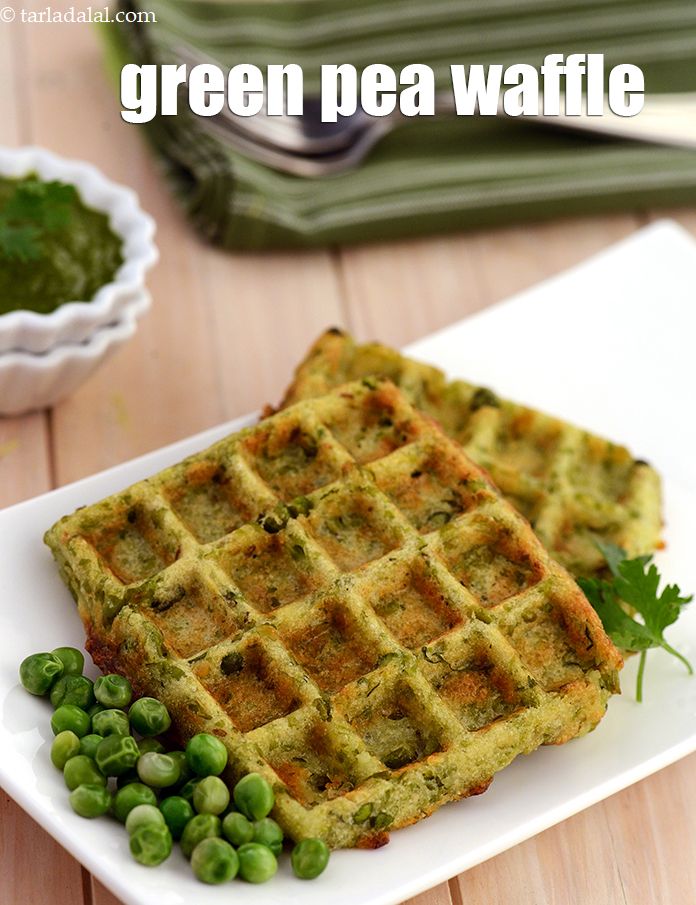 green peas waffle recipe | Indian matar waffles | egglessÂ green peas waffle |Â quick green peas waffles |