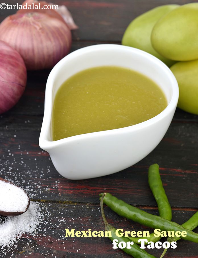 Mexican Green Sauce for Tacos, tarladalal