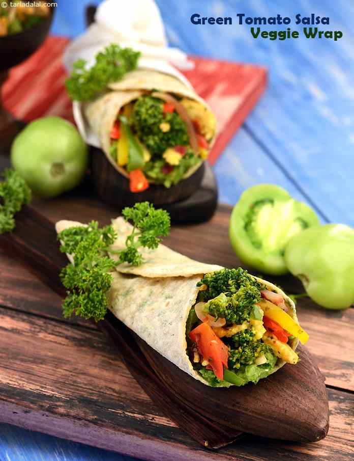 Green Tomato Salsa and Veggie Wrap recipe