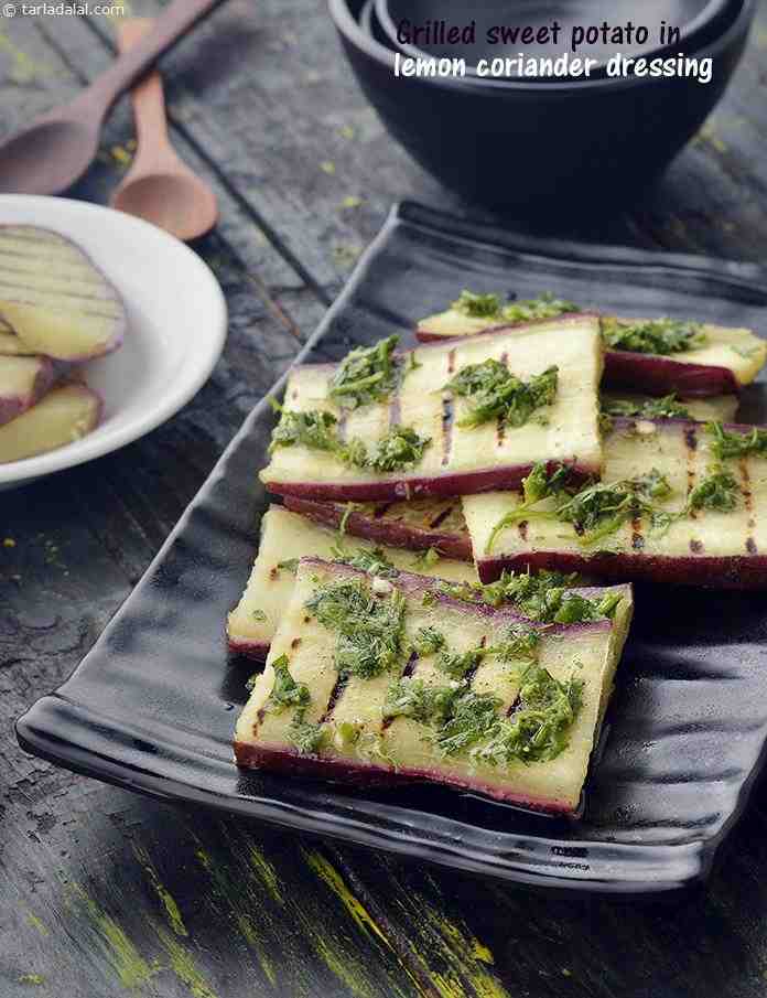 Grilled Sweet Potato in Lemon Coriander Dressing recipe