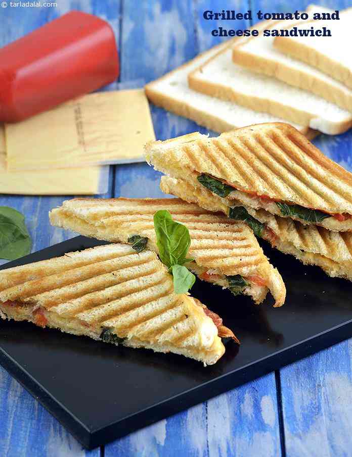 Grilled Tomato and Cheese Sandwich recipe, Tomato and cheese sandwich