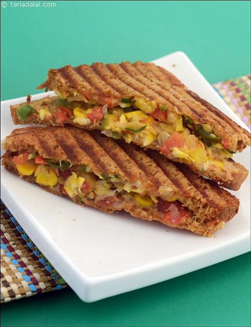 Grilled Vegetable Toast recipe, Vegetarian Recipes