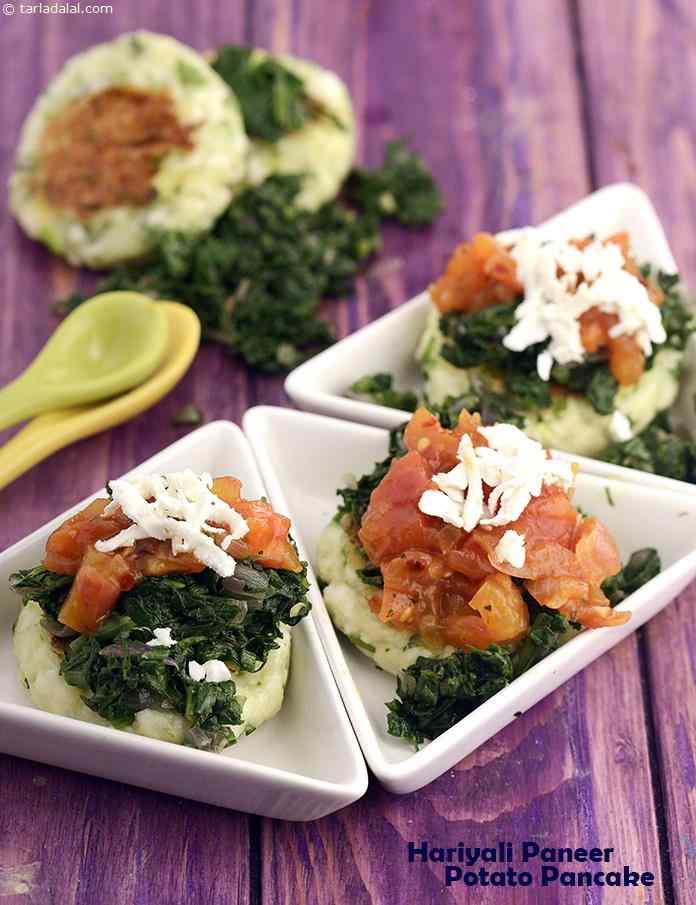 हरियाली पनीर पटेटो पेनकेक रेसिपी, Hariyali Paneer Potato Pancake Recipe In Hindi