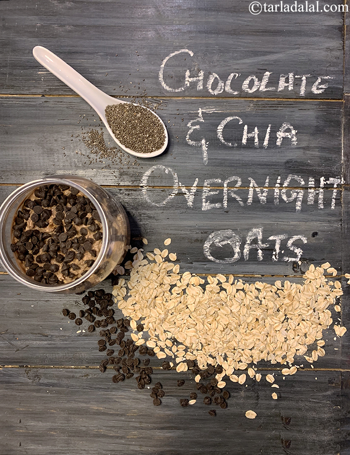चॉकलेट ओवरनाइट ओट्स रेसिपी | हेल्दी चॉकलेट ओवरनाइट ओट्स | chocolate overnight oats in hindi 