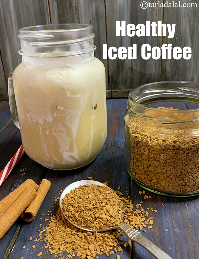 healthy iced coffee recipe | Indian style iced coffee | ice coffee with coconut milk | ice coffee with almond milk |