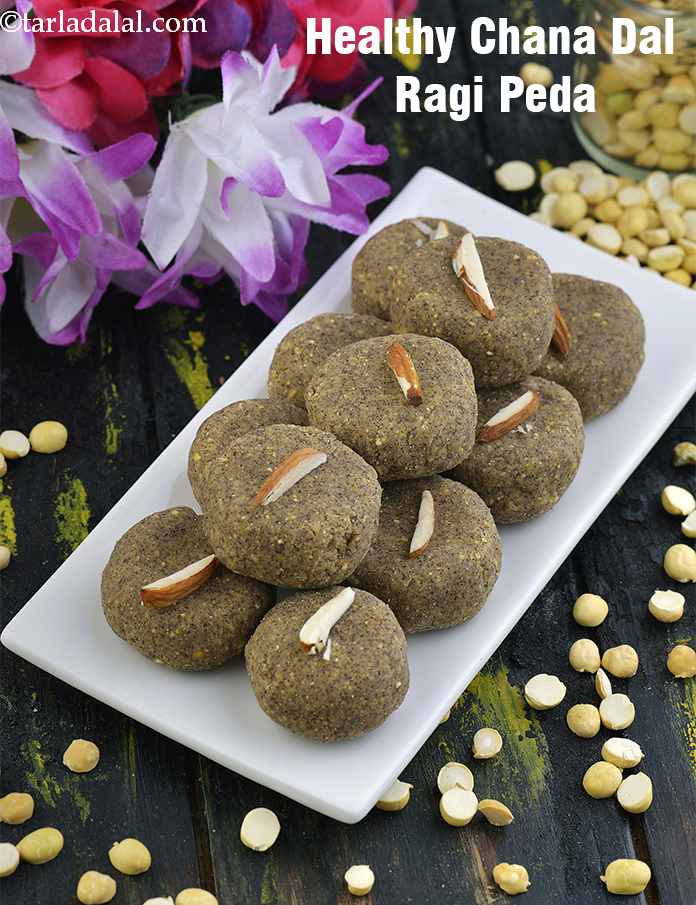 Healthy Ragi Peda, Quick Peda recipe, Tarladalal.com