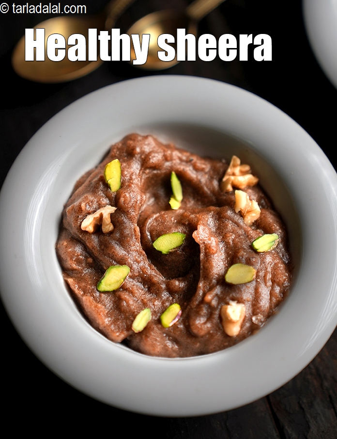 healthy sheera recipe | ragi, whole wheat flour sheera | no sugar sheera |