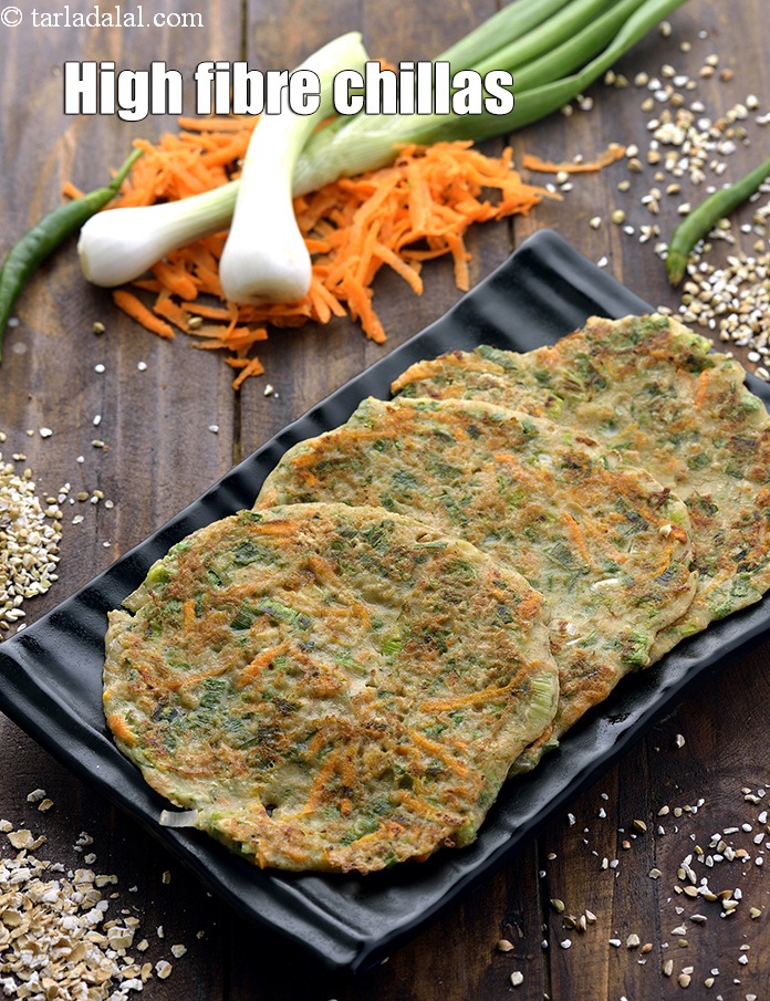 high fibre chillas recipe | healthy chillas | buckwheat oats Indian pancake