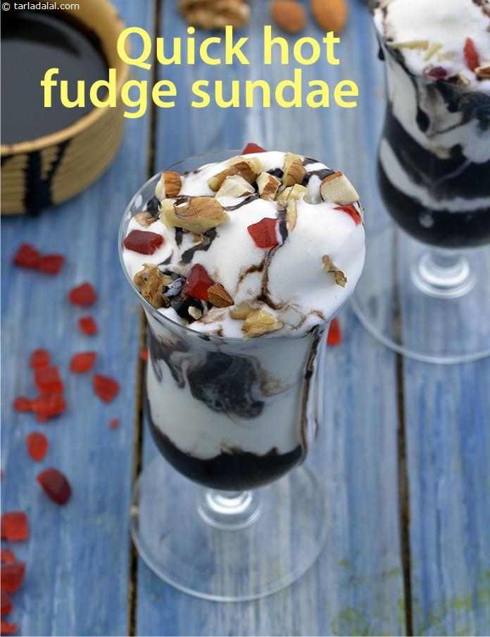 Quick Hot Fudge Sundae recipe, Vegetarian Recipes