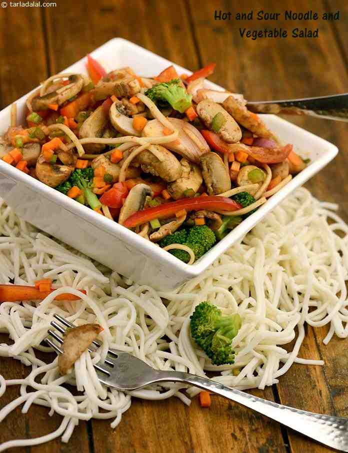 Hot and Sour Noodle and Vegetable Salad recipe, Thai Recipes