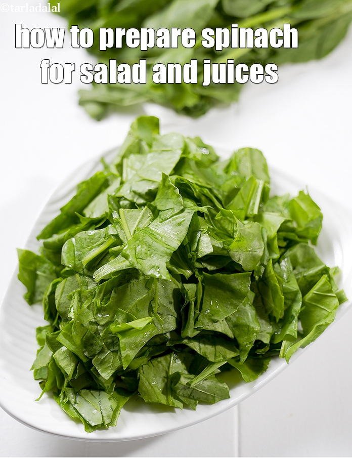how to prepare spinach for salad and juices | how to clean spinach for making salad, juices, smoothies |