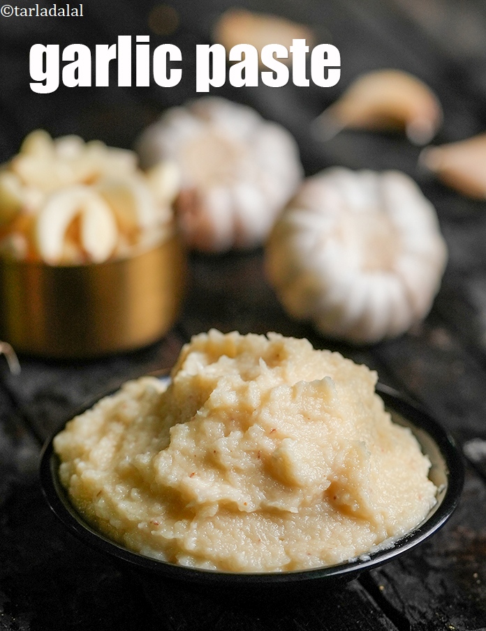 garlic paste recipe | Indian style homemade garlic paste | how to make garlic paste | how to store lahsun paste |