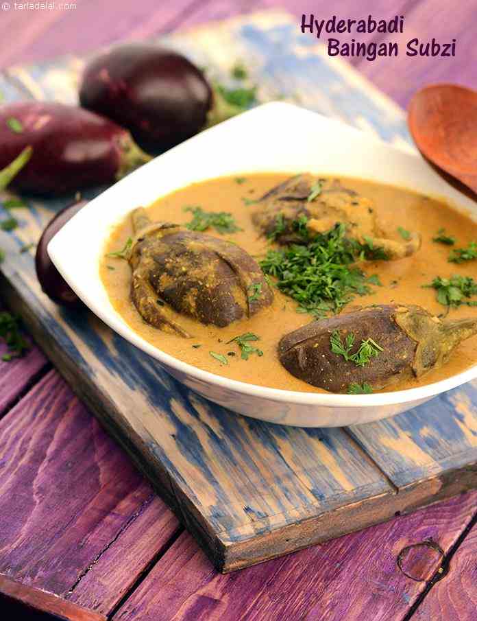 Hyderabadi Baingan Subzi recipe, Low Cholesterol Recipes