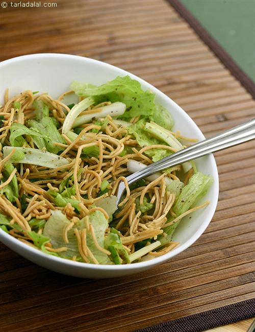 Instant Noodle Salad in Sweet and Sour Dressing
