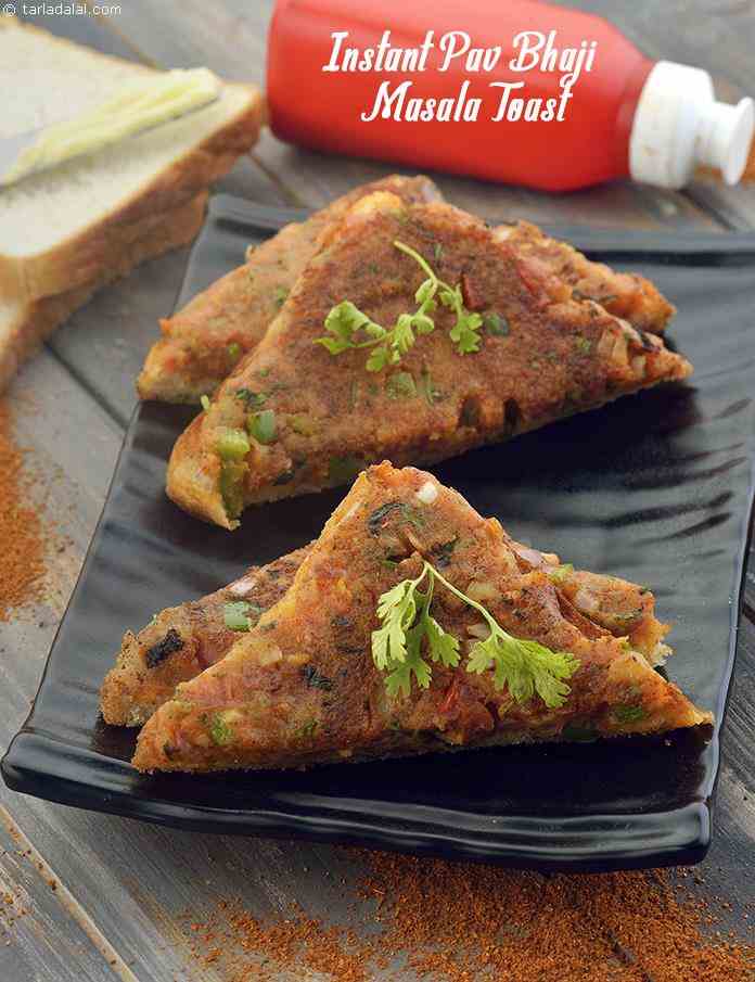 pav bhaji masala toast recipe | instant masala toast on tava |