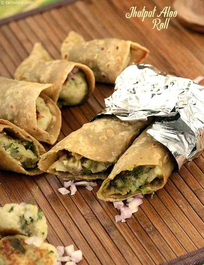 Jhatpat Aloo Roll, Chatpata Potato Roll Recipe