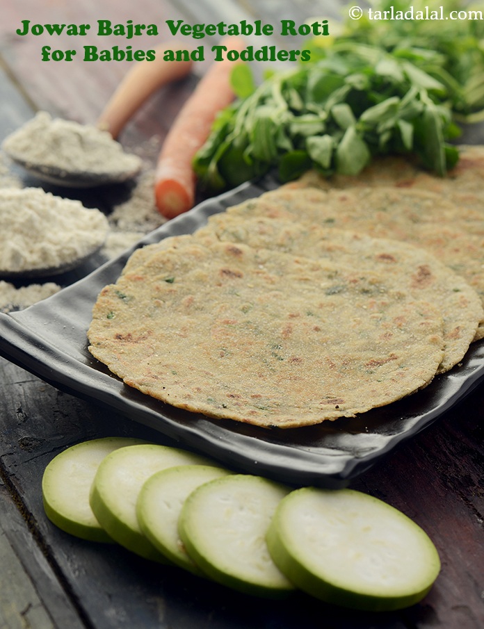 ज्वार एण्ड बाजरा वेजिटेबल रोटी रेसिपी, Jowar and Bajra Vegetable Roti ( Baby and Toddler) Recipe In Hindi