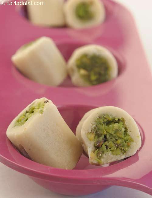 Kaju Pista Roll recipe, Mithai Recipes