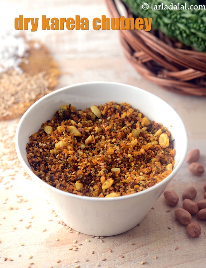 dry karela chutney recipe | Indian bitter gourd chutney powder | hagalakayi chutney podi |