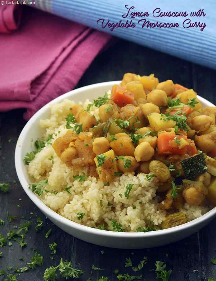 Lemon Couscous with Vegetable Moroccan Curry recipe