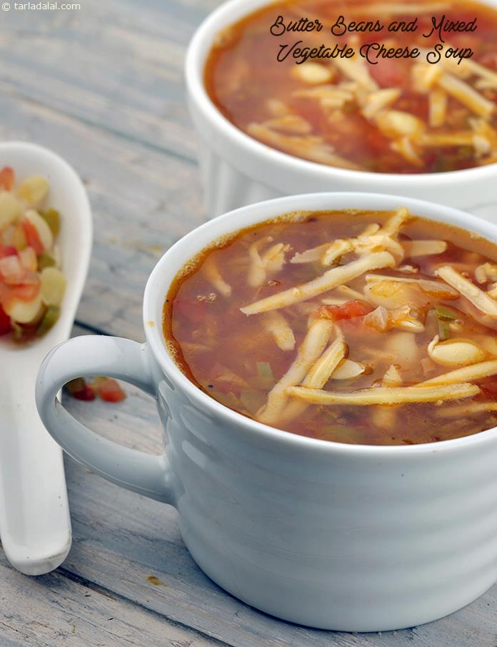 Butter Beans and Mixed Vegetable Cheese Soup