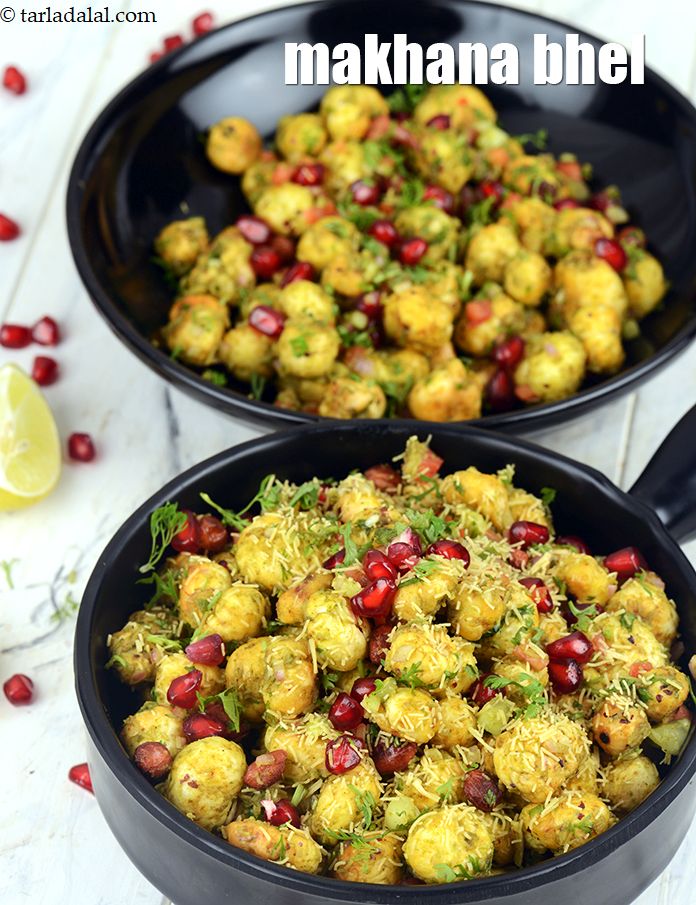 makhana bhel recipe | fox nut bhel recipe | makhana chaat | easy makhana bhel |
