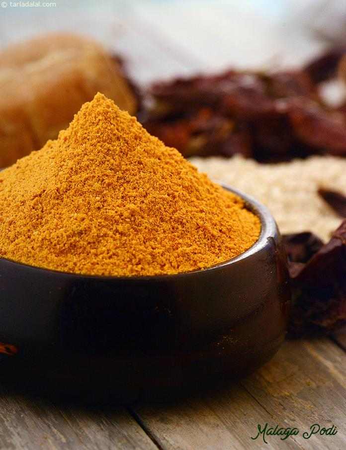 मलगा पोड़ी रेसिपी, Malaga Podi / Milagai Podi Recipe In Hindi