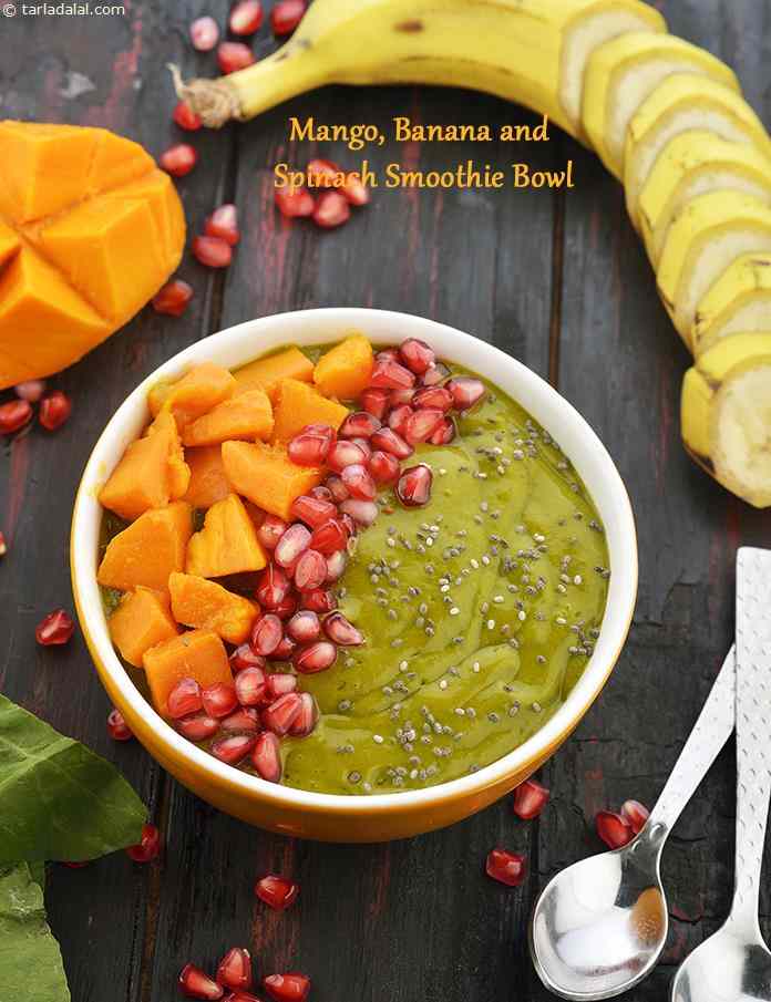 Mango, Banana and Spinach Smoothie Bowl recipe