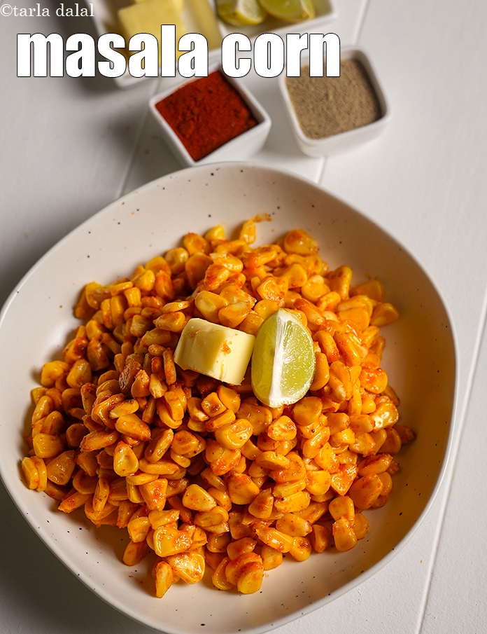 masala corn recipe | corn chaat | spicy sweet corn chaat | tiffin box snack |