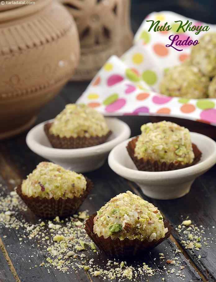 Nuts Khoya Ladoo recipe, Indian Vegetarian Recipes