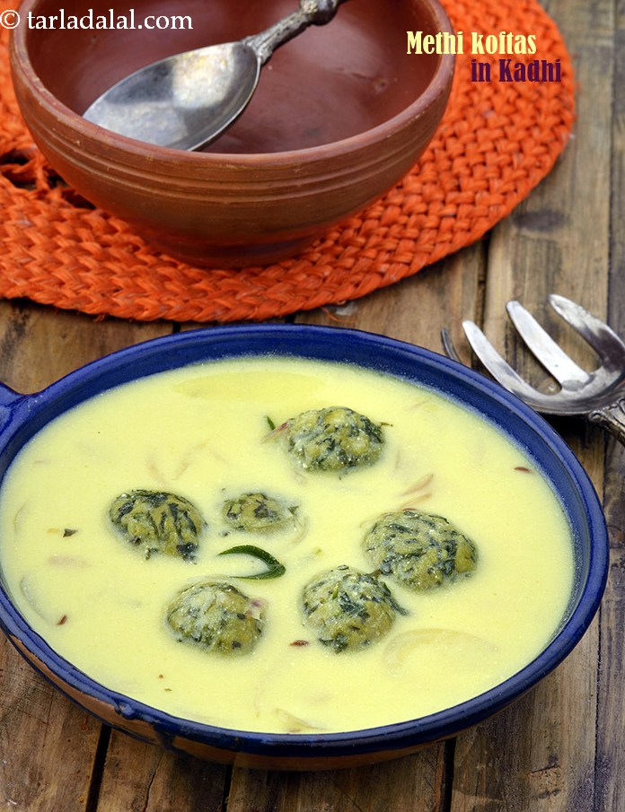 methi koftas in kadhi recipe | veg methi kofta curry | Indian style kofta kadhi |