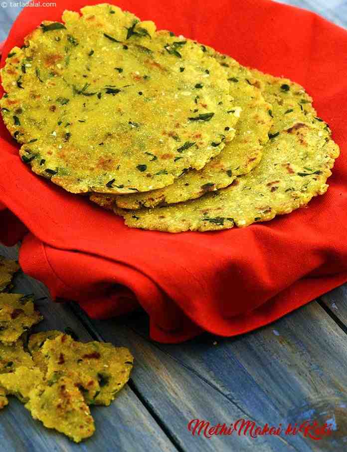 मेथी मकई की रोटी रेसिपी, Methi Makai ki Roti     (  Gluten Free Recipe) In Hindi 