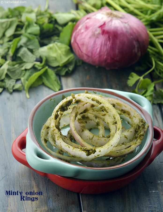Minty Onion Rings for Burgers and Wraps recipe