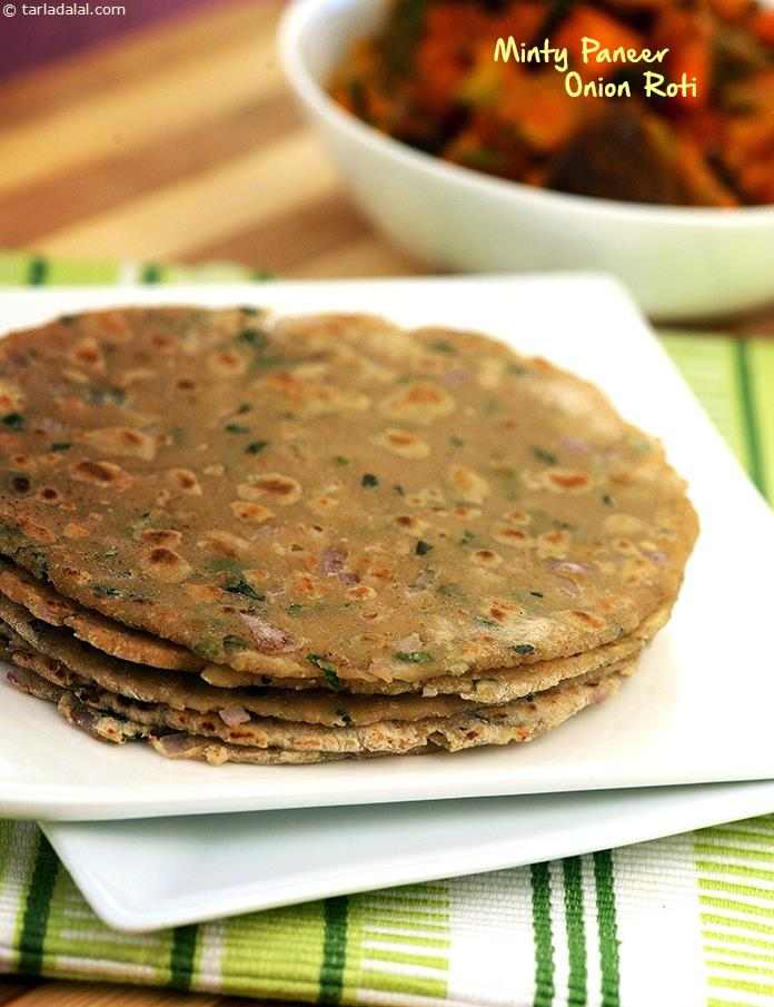 मिन्टी पनीर अनियन रोटी रेसिपी, Minty Paneer Onion Roti Recipe In Hindi