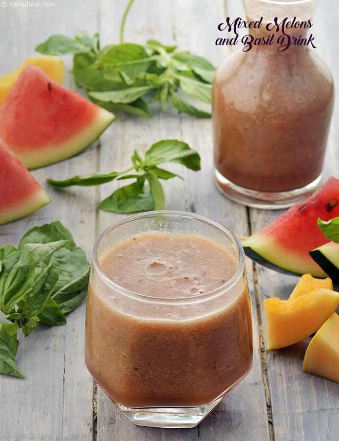 Mixed Melon and Basil Drink recipe